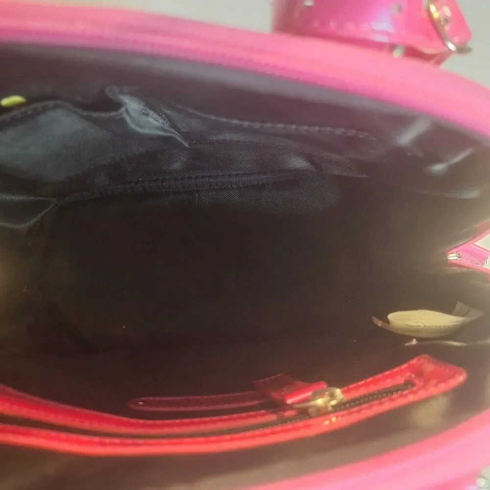 Hello Kitty Pink Patent Embossed Logo Sanrio Loungefly Satchel Handbag - Picture 6 of 12